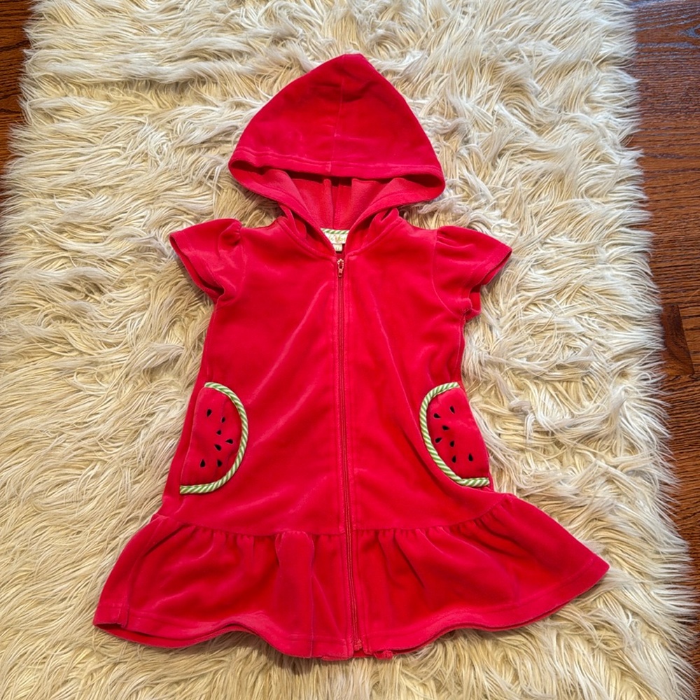 Boutique Le top watermelon cover up with hood- size 4T